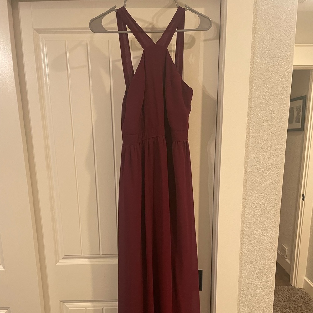 Lulus wine colored bridesmaid dress